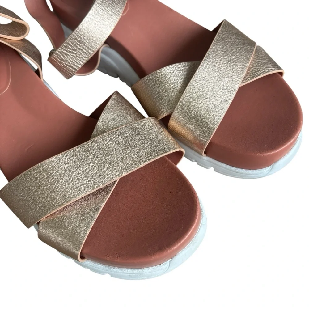 COLE HAAN ZEROGRAND PLATFORM CRISSCROSS SANDALS 9.5